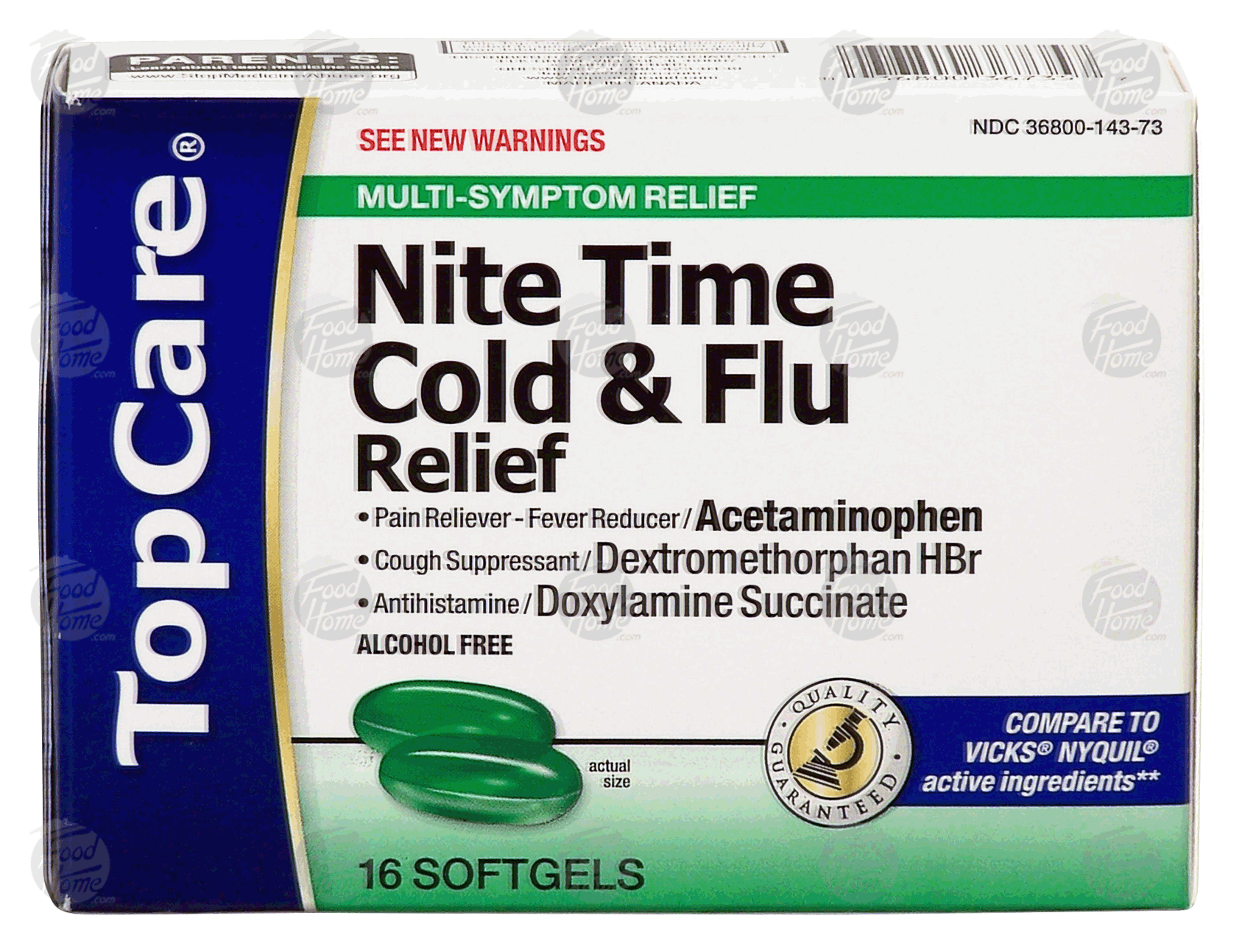 Top Care  nite time cold & flu relief, multi-symptom relief, softgels Full-Size Picture